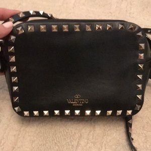 Valentino rockstud camera crossbody gold hardware